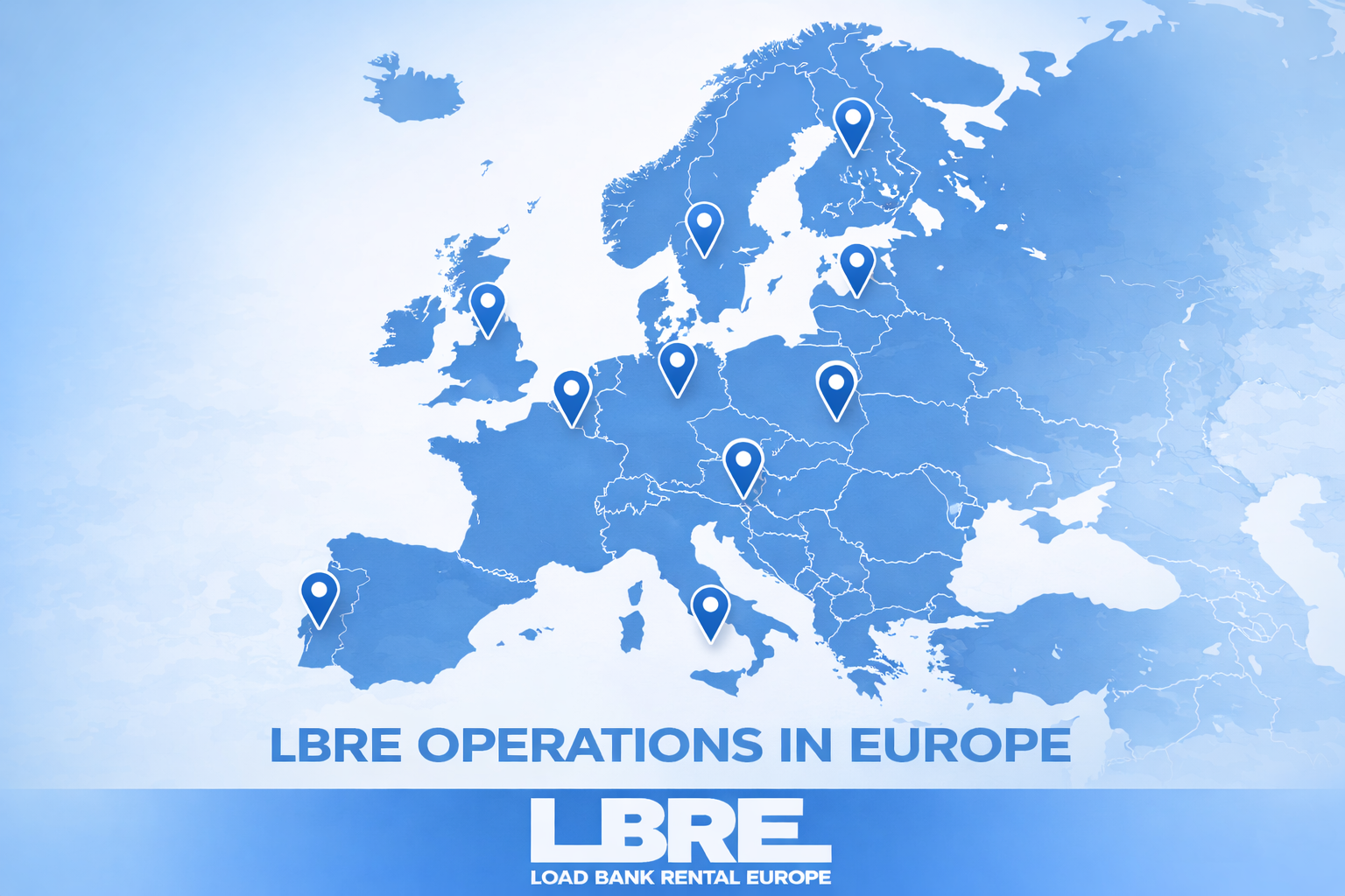 LBRE Operations in Europe - Locations: Dublin, London, Amsterdam, Groningen, Paris, Frankfurt, Munich, Berlin, Madrid, Lisbon, Stockholm, Helsinki, Hamina